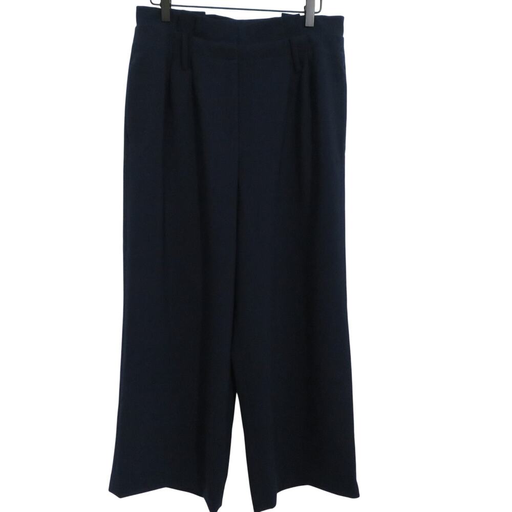 Boden Womens Sz 8 Navy Blue Belted Wide Leg Trouser Wide Leg Pants
